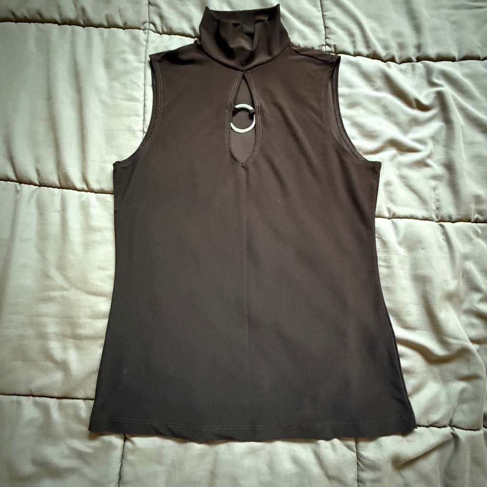 Susan Lawrence Elegant Brown Sleeveless Top